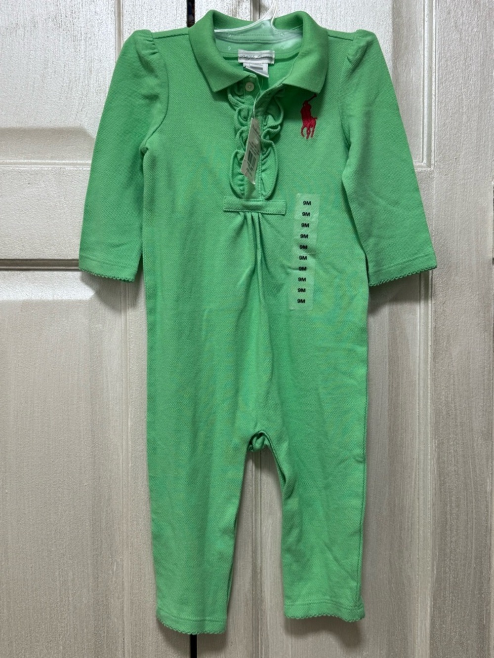 Ralph Lauren Long Sleeve One Piece Outfit Size 9 Months Kelly Green